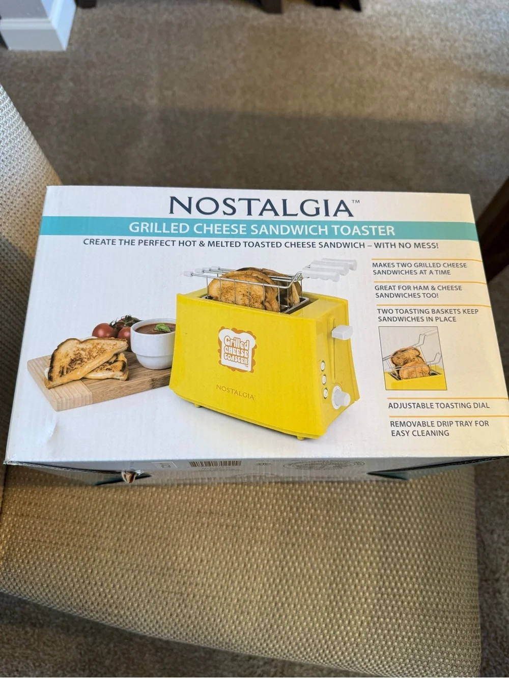 Nostalgia Yellow Grilled Cheese Sandwich Toaster